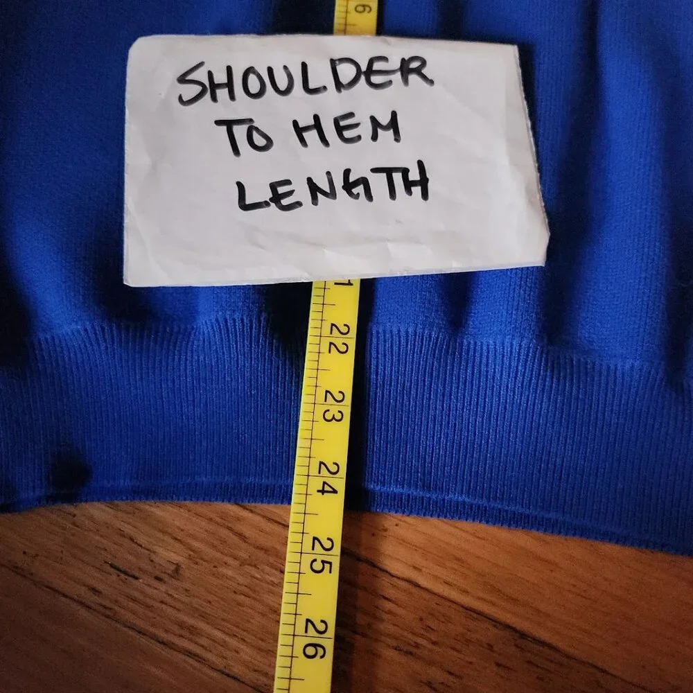 Tory Sport by Tory Burch Blue and White Preppy Colorblock Sweater - Picture 6 of 8